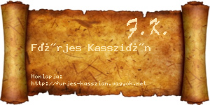 Fürjes Kasszián névjegykártya